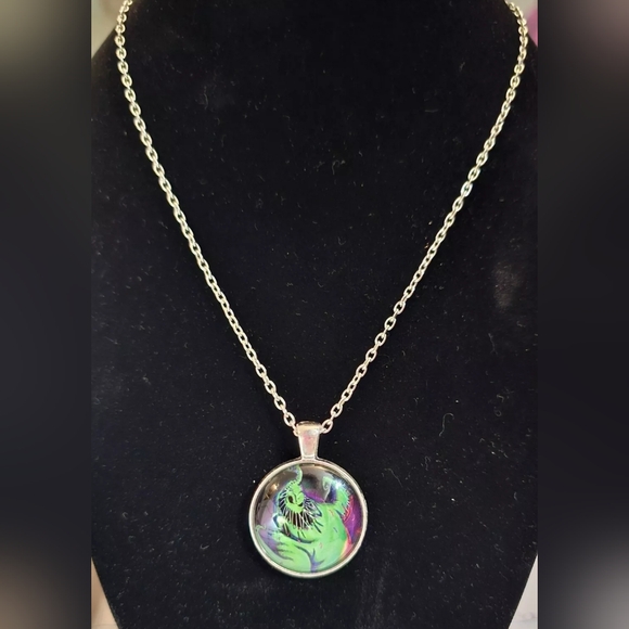 Oogie Boogie Cabochon Pendant Necklace Nightmare Before Christmas Halloween - Picture 2 of 5